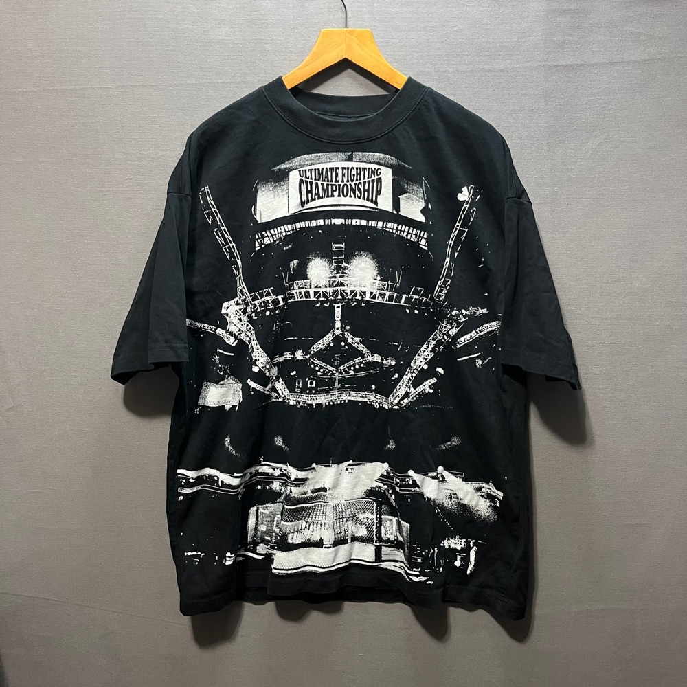 UFC Ultimate Fighting Championship AOP Graphic T-Shirt Mens Large Black Cotton